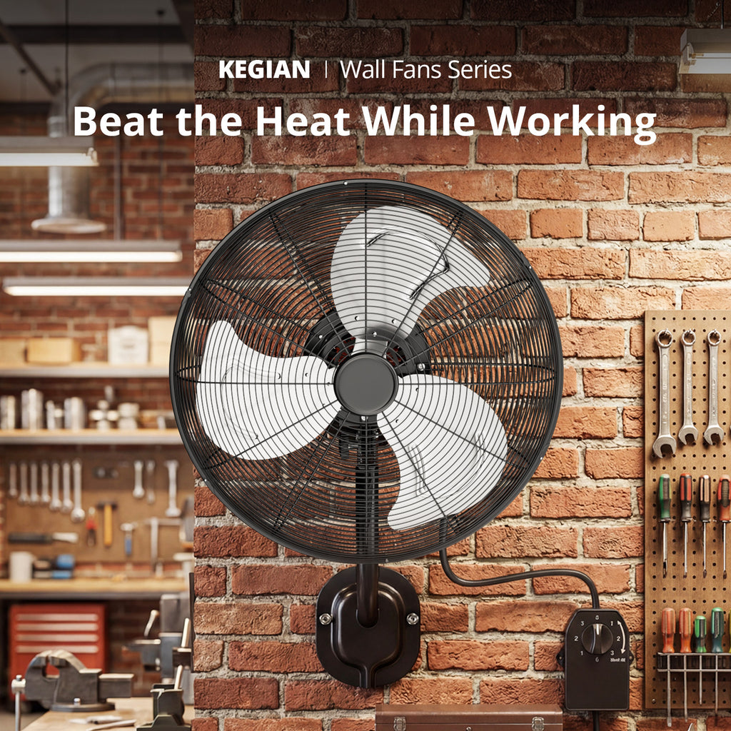 KEGIAN 20" Wall Mount Fan, Wall Fans Oscillating with 3 Speeds, 100° Oscillation, Max 5600 CFM, Adjustable Tilt, Heavy Duty, High Velocity, Outdoor Fans for Patios