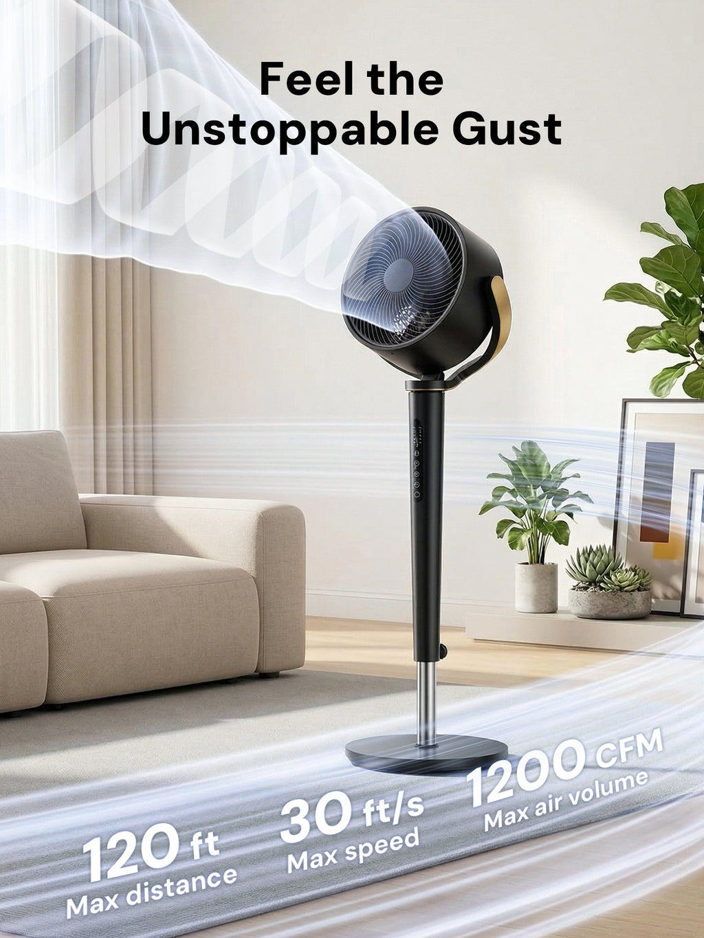KEGIAN Fan for Bedroom, 20dB Quiet Pedestal Fan with 120ft Airflow, Remote, 12H Timer, 16 Speeds & 4 Modes, 120° Oscillating Standing Fan, 38-46" High Velocity Floor Fan for Home, Office, Indoor Use