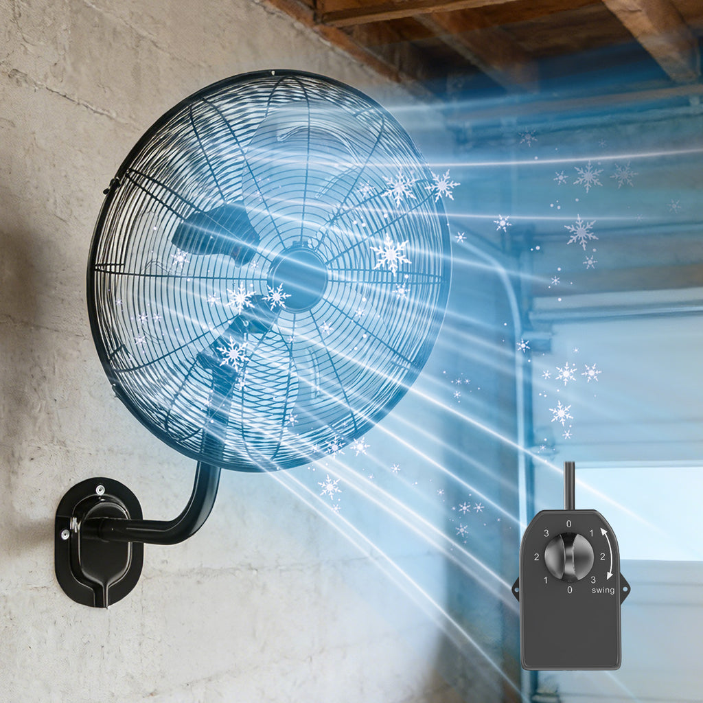 KEGIAN 20" Wall Mount Fan, Wall Fans Oscillating with 3 Speeds, 100° Oscillation, Max 5600 CFM, Adjustable Tilt, Heavy Duty, High Velocity, Outdoor Fans for Patios