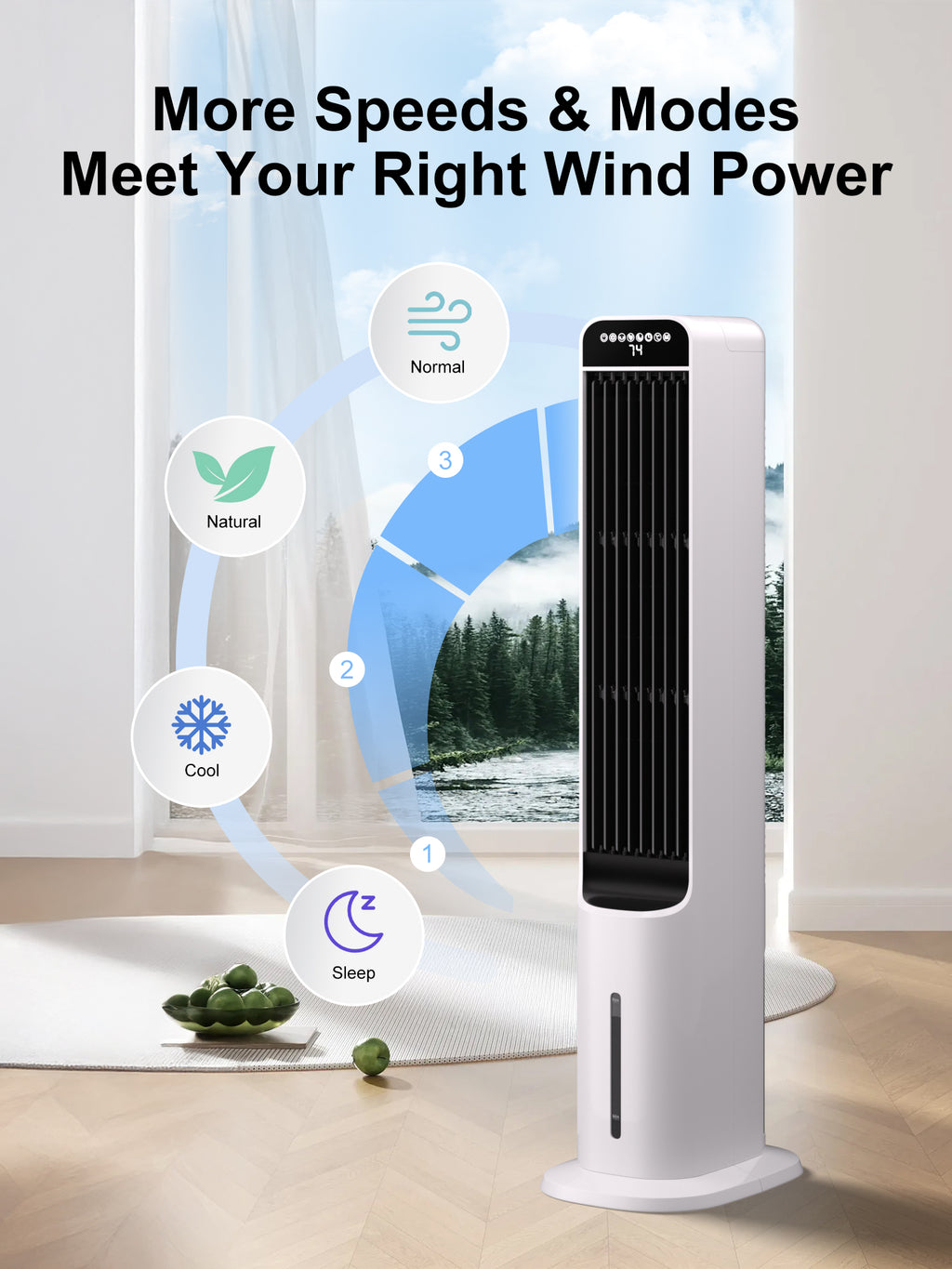 KEGIAN Windowless Portable Air Conditioners, 41" Cooling Fans that Blow Cold Air, Evaporative Air Cooler with 4Modes & 3Speeds, 12H Timer, Remote, 120° Oscillation, Tower Swamp Cooler for Bedroom