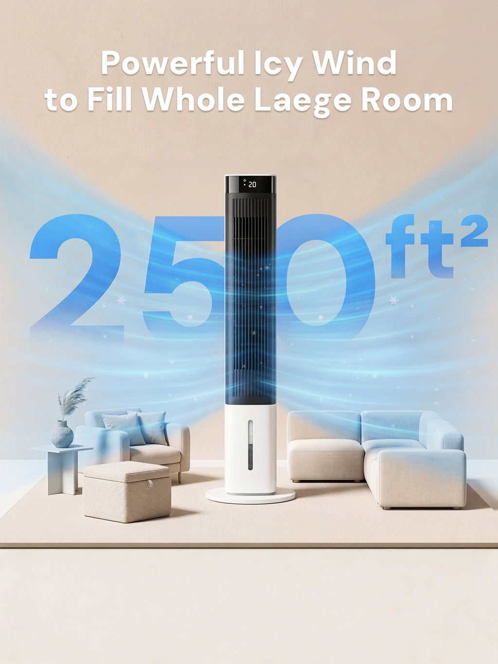 KEGIAN Windowless Portable Air Conditioner, 41" Cooling Fans that Blow Cold Air, Evaporative Air Cooler w/ 4Modes & 3Speeds, 24H Timer, Remote, 20dB Queit Swamp Cooler for Bedroom, Indoor Use