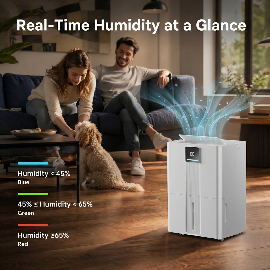 KEGIAN Dehumidifier with Drain Hose, 100 Pint 6000 sq.ft Portable Dehumidifier for Basement, Quiet, Energy Efficient, Smart Humidity Control for Bathroom, Bedroom, Garage, Home