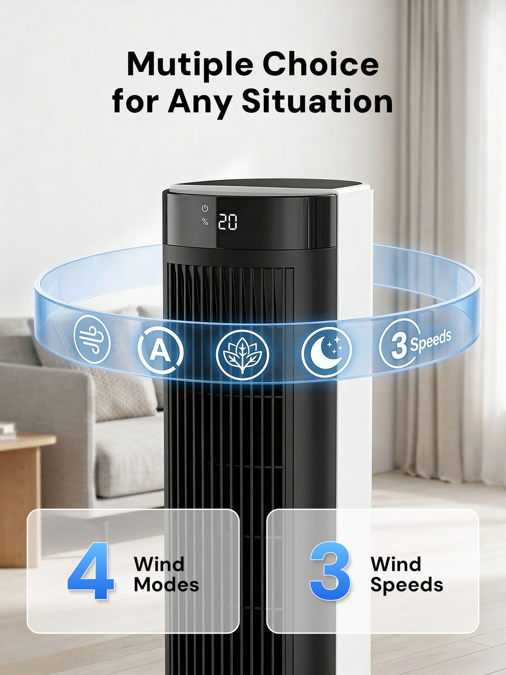 KEGIAN Windowless Portable Air Conditioner, 41" Cooling Fans that Blow Cold Air, Evaporative Air Cooler w/ 4Modes & 3Speeds, 24H Timer, Remote, 20dB Queit Swamp Cooler for Bedroom, Indoor Use
