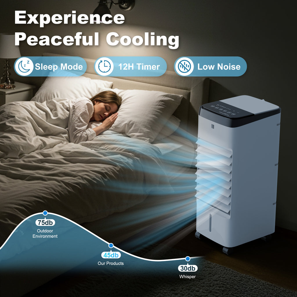 KEGIAN Swamp Cooler, Windowless Portable Air Conditioners with Remote, 120° Oscillation, 4 Modes & 3 Speeds, 12H Timer, 3-in-1 Evaporative Air Cooler, Cooling Fans for Bedroom, Home, Office