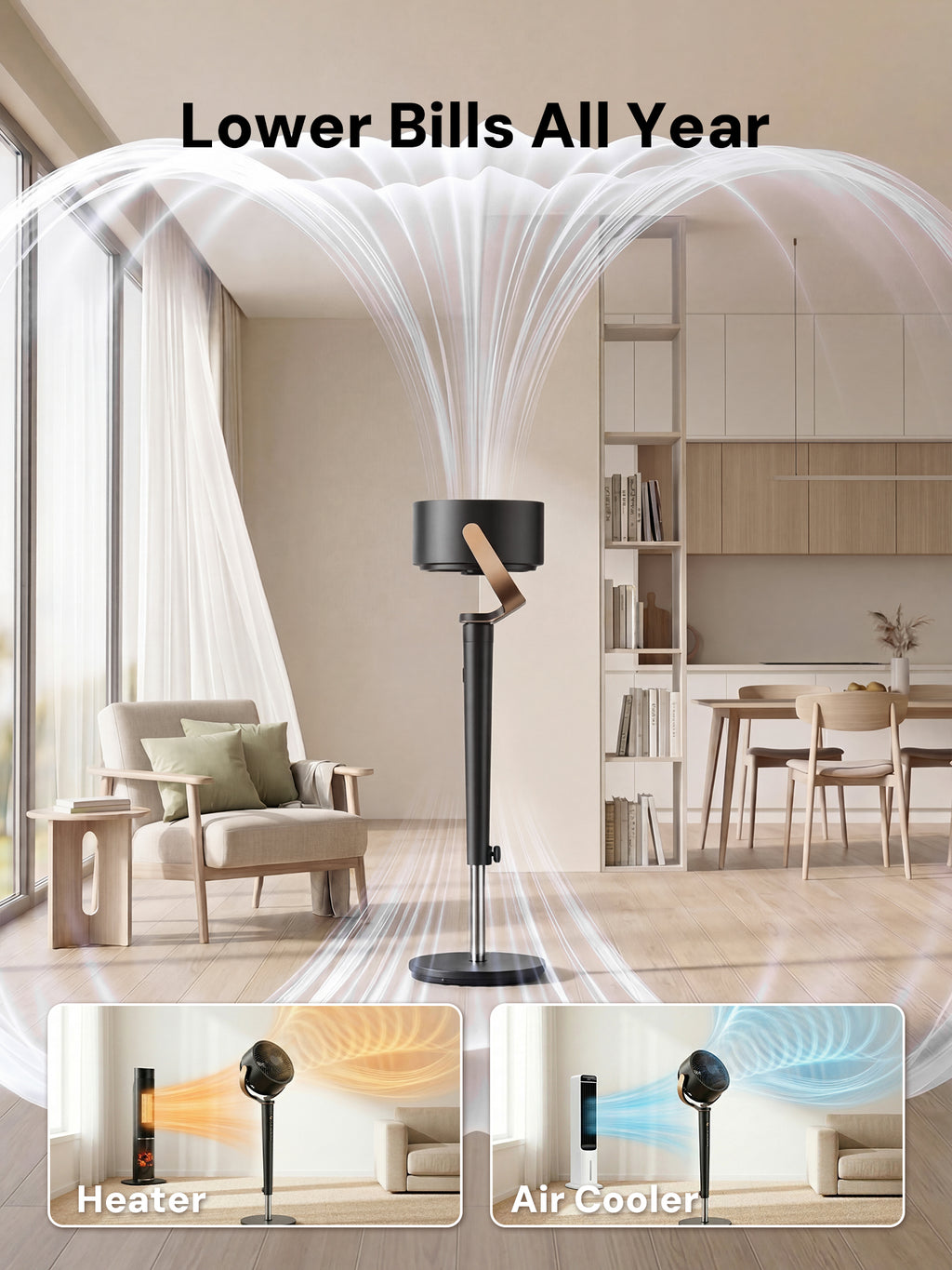KEGIAN Fan for Bedroom, 20dB Quiet Pedestal Fan with 120ft Airflow, Remote, 12H Timer, 16 Speeds & 4 Modes, 120° Oscillating Standing Fan, 38-46" High Velocity Floor Fan for Home, Office, Indoor Use