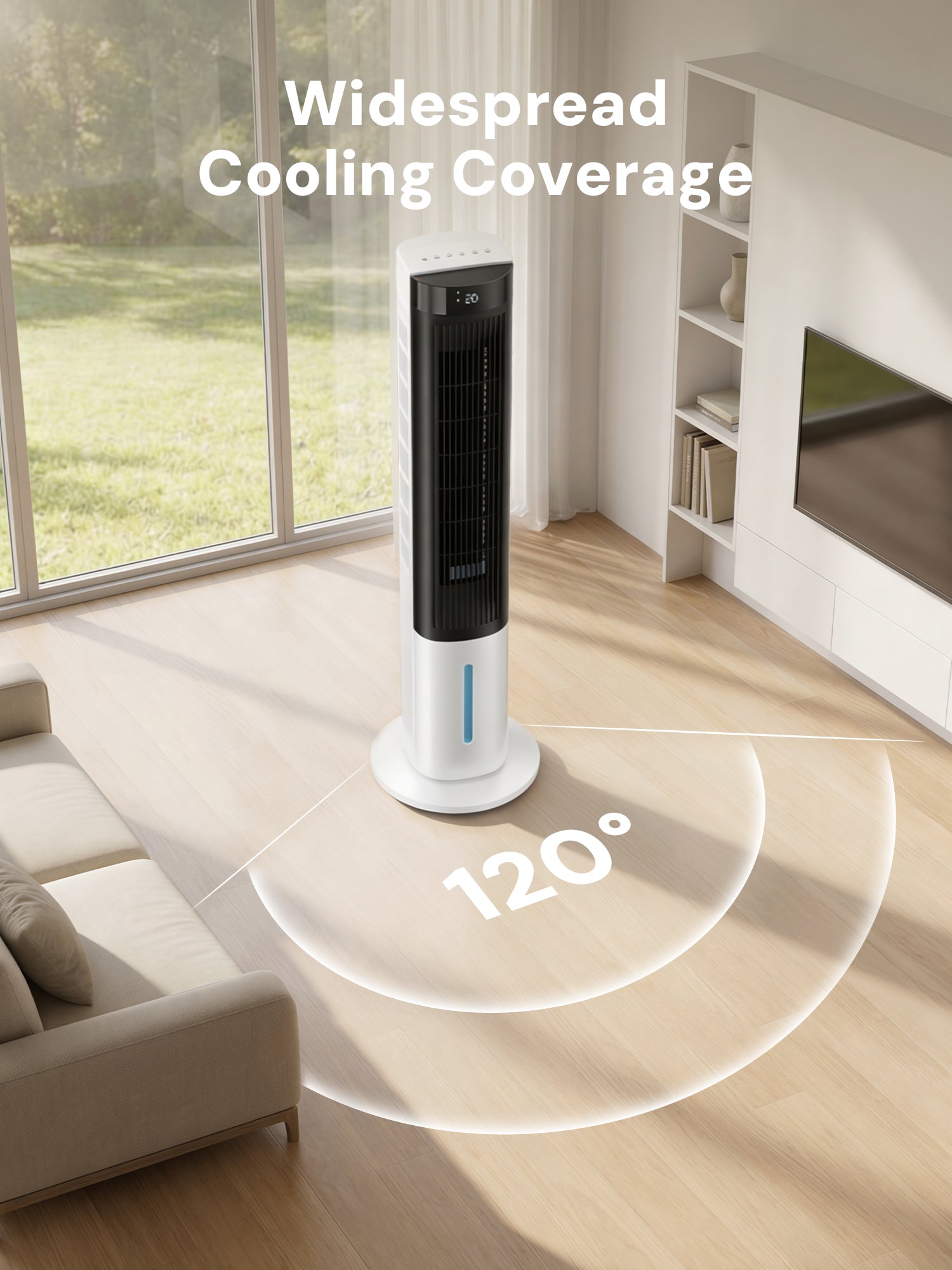 KEGIAN Windowless Portable Air Conditioner, 41" Cooling Fans that Blow Cold Air, Evaporative Air Cooler w/ 4Modes & 3Speeds, 24H Timer, Remote, 20dB Queit Swamp Cooler for Bedroom, Indoor Use