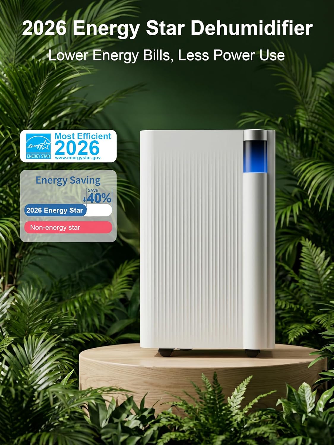KEGIAN 3000 Sq. ft Dehumidifier for Basement, 38 Pint/D Quiet Dehumidifiers for Home, Bedroom, Bathroom, Portable Dehumidifier with Drain Hose, Energy Star Cert, Ideal for Large Rooms, Garage, RV