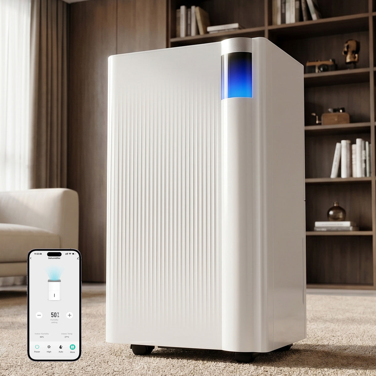 38 Pints Dehumidifiers for Home, 3000 Sq. ft Dehumidifier for Basement with Drain Hose, Quiet Dehumidifier for Bedroom, Bathroom, Large Room, Smart Control, 3 Modes, Intelligent Humidistat
