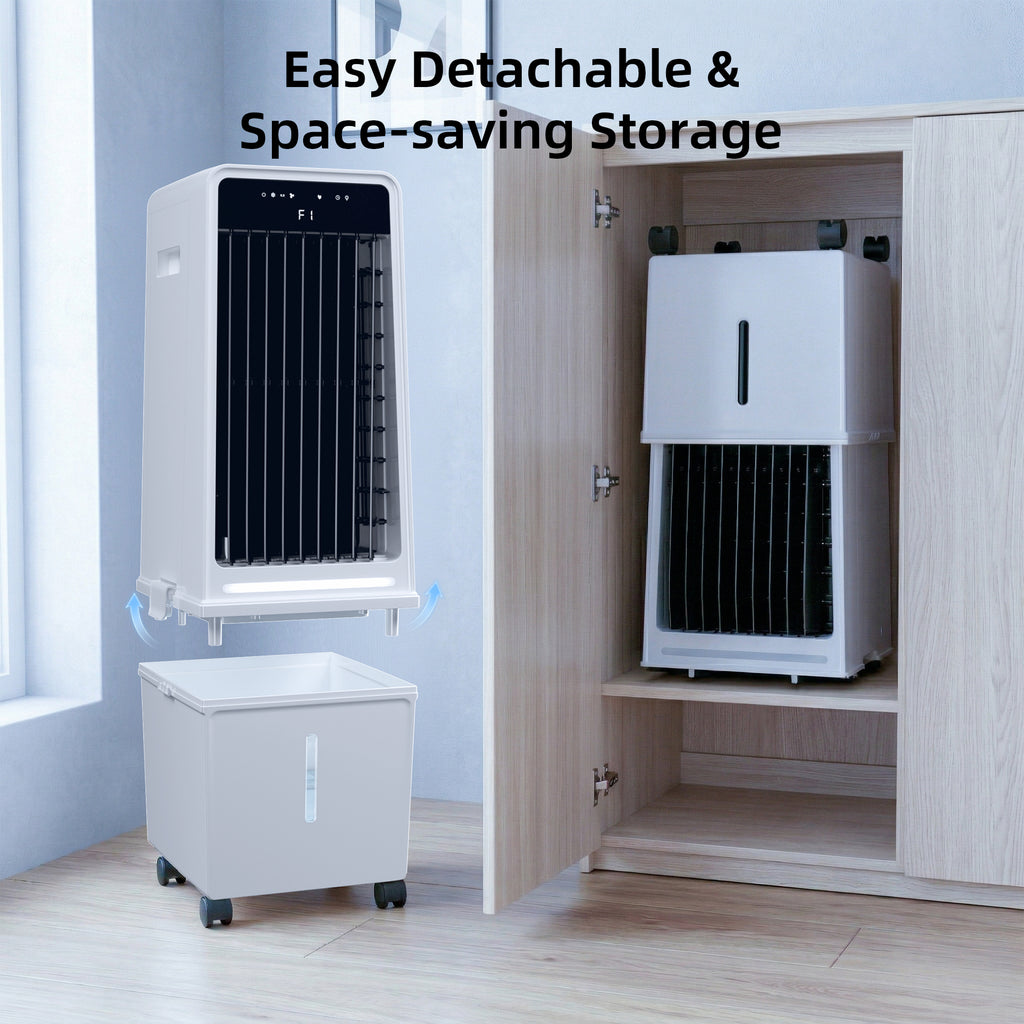 KEGIAN 1800CFM Windowless Air Conditioners, Swamp Cooler Air Conditioner with 4.2 Gal Detachable Water Tank, Ambient Light, 3Speeds & 4Modes, 12H Timer,120° Oscillation, Portable AC for Room Bedroom